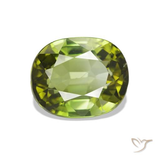 Turmalina Verde cálido natural de 1.81 ct, Ovalada, VS
