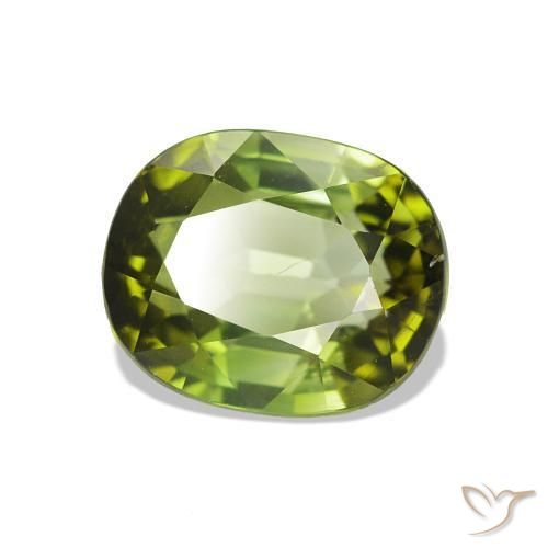 Turmalina Verde cálido natural de 1.81 ct, Ovalada, VS