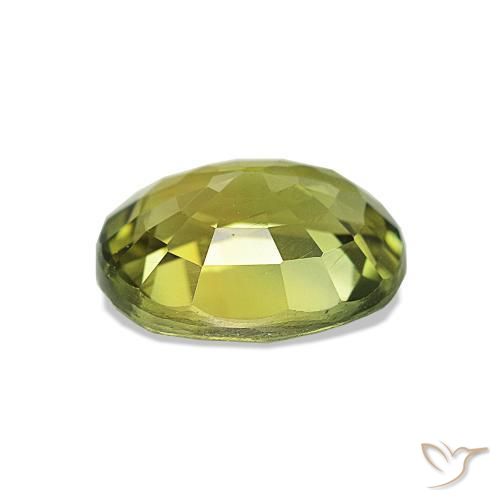 Turmalina Verde amarillento natural de 1.57 ct, Ovalada, VS