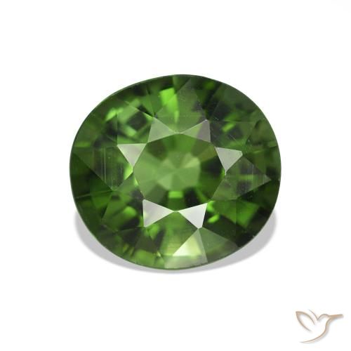 Turmalina Verde oscuro natural de 1.56 ct, Ovalada, VVS-VS