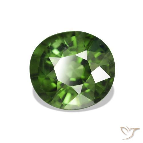 Turmalina Verde oscuro natural de 1.56 ct, Ovalada, VVS-VS