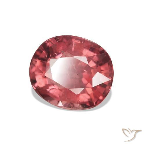 Turmalina Rojo escarlata claro natural de 1.51 ct, Ovalada, VS-SI