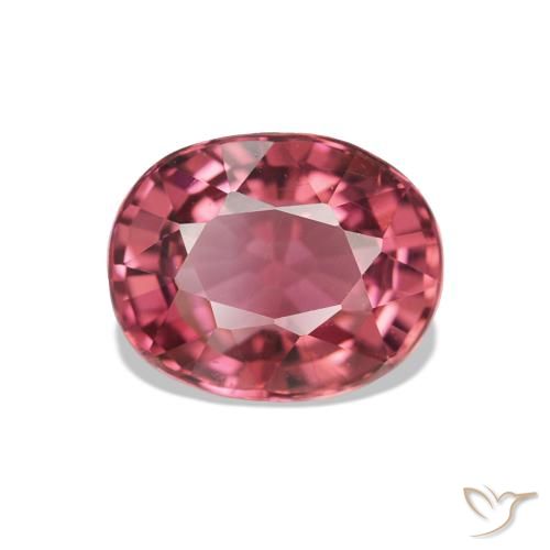 Turmalina Rosado cálido intenso natural de 1.40 ct, Ovalada, VVS