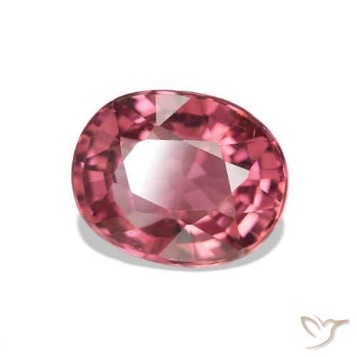 Turmalina Rosado cálido intenso natural de 1.40 ct, Ovalada, VVS