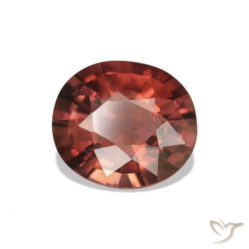 Turmalina Rojo oscuro natural de 1.40 ct, Ovalada, VVS-VS
