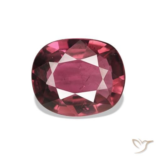 Turmalina Rojo frambuesa natural de 1.42 ct, Forma Cojín, VS