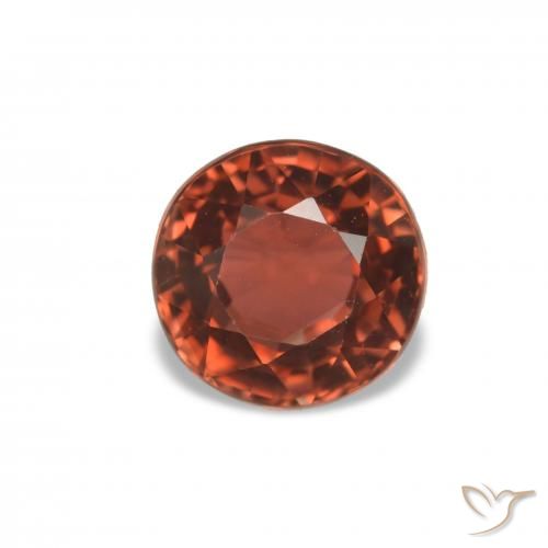 Turmalina Rojo medio natural de 1.70 ct, Redondo, VVS