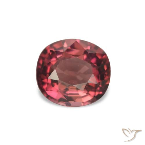 Turmalina Rojo rosado natural de 1.33 ct, Forma Cojín, VVS