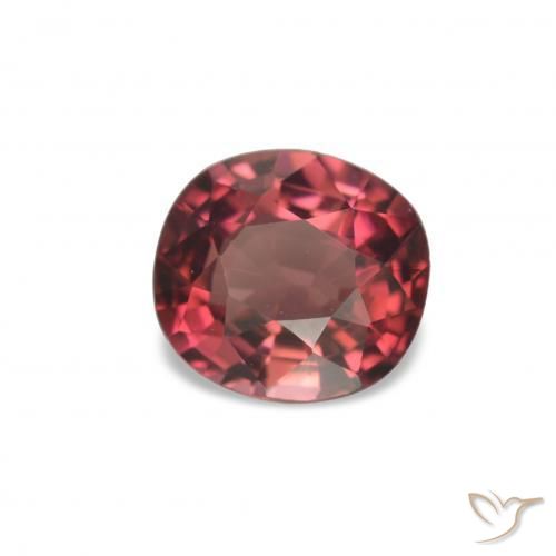 Turmalina Rojo rosado natural de 1.33 ct, Forma Cojín, VVS