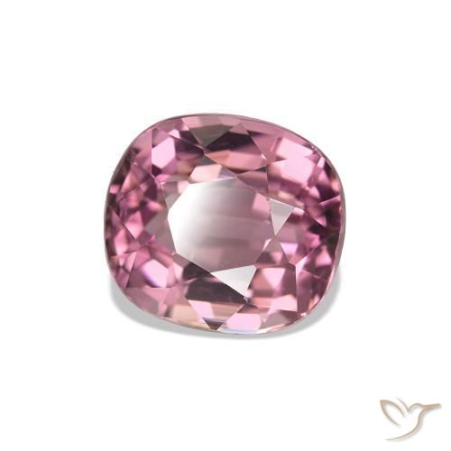 Turmalina Magenta medio natural de 1.54 ct, Corte Cojín, VS