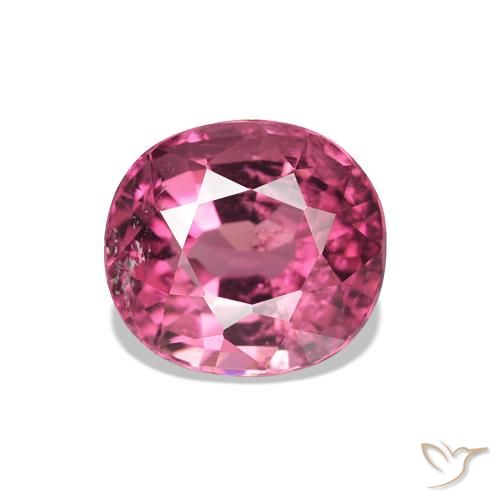 Turmalina Rosado intenso natural de 1.42 ct, Corte Óvalo, VS-SI