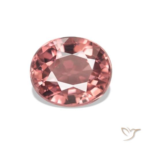 1.35ct Rosa rojizo terroso Turmalina, Ovalada, VS