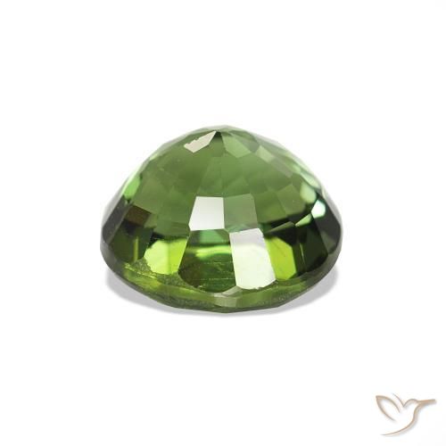 Turmalina Verde oscuro natural de 1.69 ct, Redondo, VS