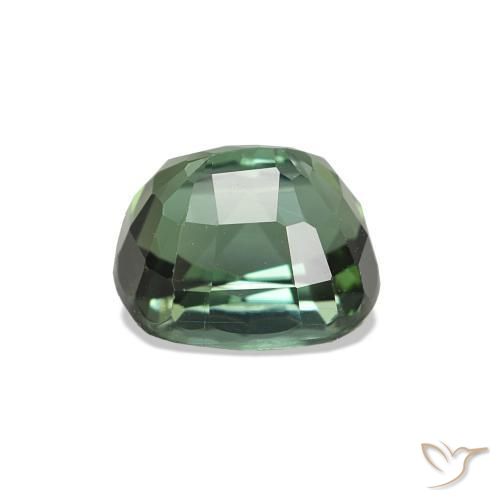 Turmalina Verde oscuro natural de 1.55 ct, Forma Cojín, VVS-VS