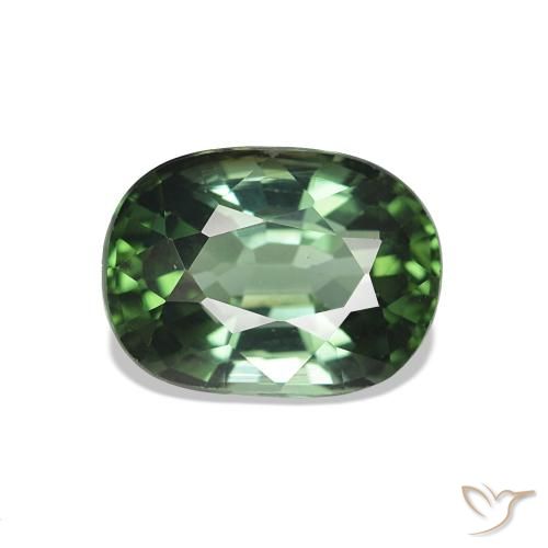 1.66ct Natural Verde oscuro Turmalina, Ovalada, VVS, Photo A