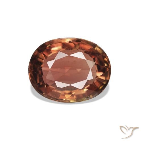 Turmalina Naranja rojizo oscuro natural de 1.44 ct, Corte Óvalo, VVS-VS