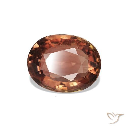 Turmalina Naranja rojizo oscuro natural de 1.44 ct, Corte Óvalo, VVS-VS