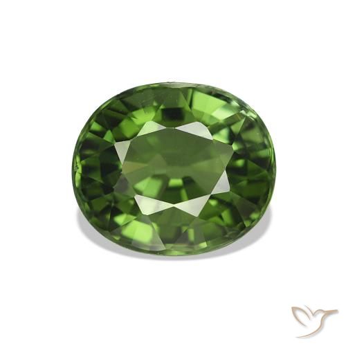 1.73ct Verde terroso Turmalina, Ovalada, VVS-VS