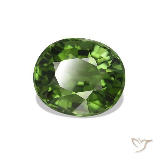 Turmalina verde natural de 1,73 ct, corte óvalo, VVS-VS