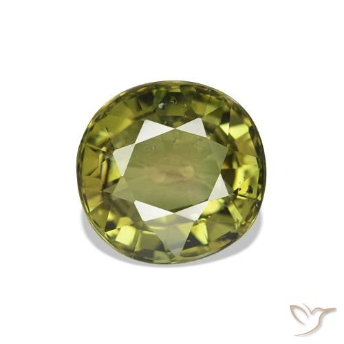 Turmalina Verde terroso natural de 1.53 ct, Corte Óvalo, VS