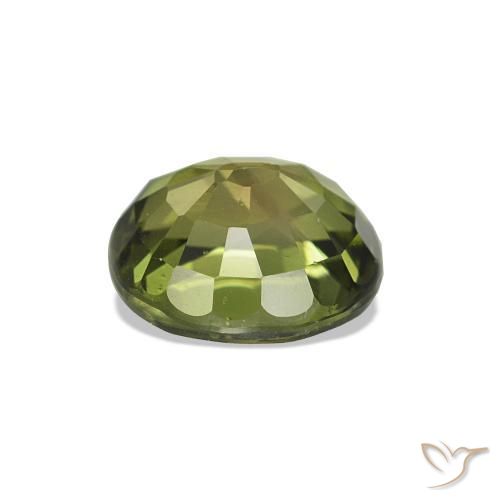 Turmalina Verde terroso natural de 1.53 ct, Corte Óvalo, VS