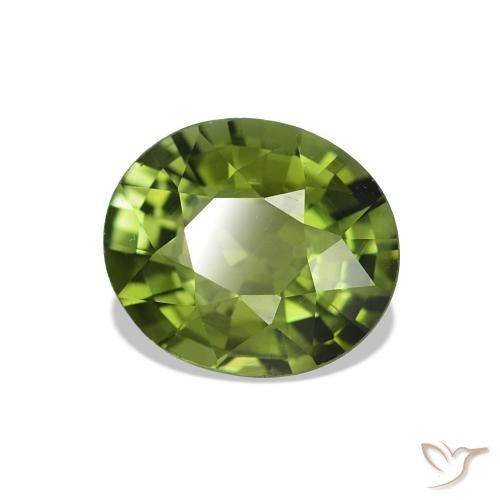 Turmalina Verde medio natural de 1.45 ct, Corte Óvalo, VS