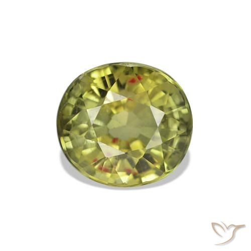 1.49ct Verde amarillento Turmalina, Ovalada, VS