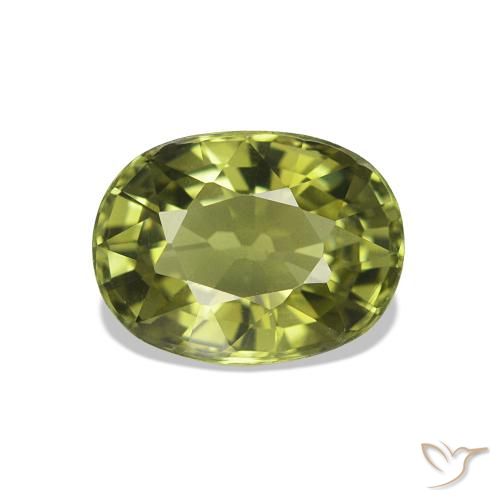 Turmalina Verde cálido natural de 1.54 ct, Ovalada, VVS