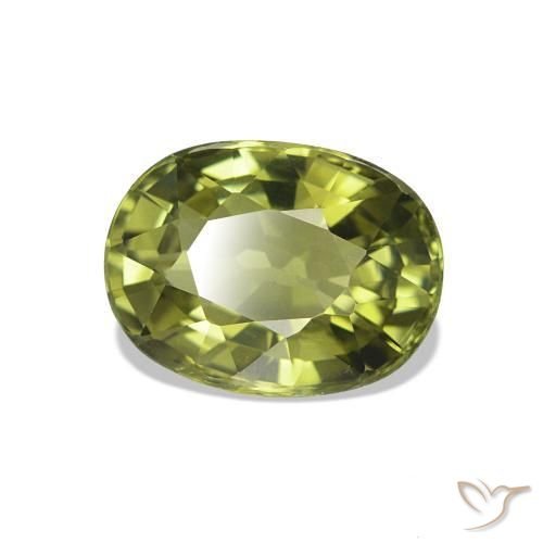 Turmalina Verde cálido natural de 1.54 ct, Ovalada, VVS