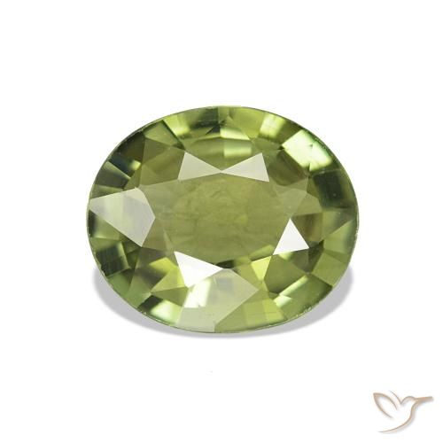Turmalina Verde cálido natural de 1.51 ct, Ovalada, VVS-VS
