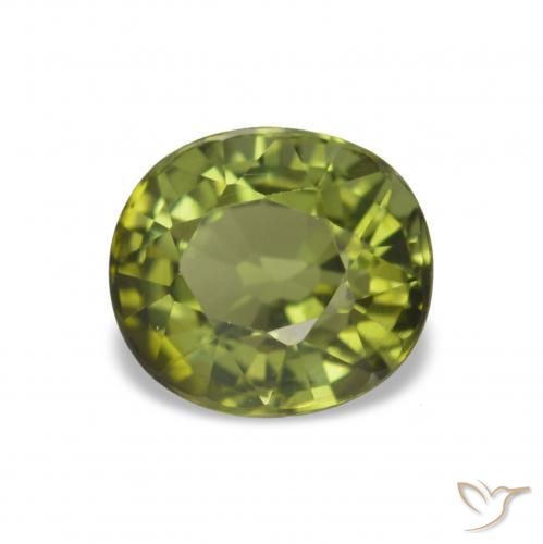 Turmalina Verde medio natural de 1.61 ct, Ovalada, VS