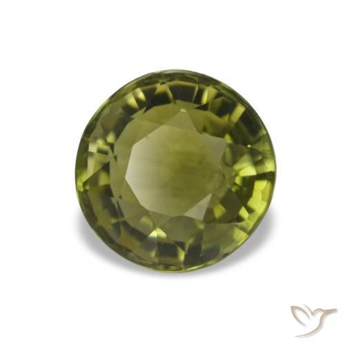 Turmalina Verde medio natural de 1.47 ct, Redondo, VVS