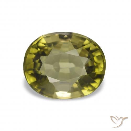 1.66ct Verde cálido Turmalina, Ovalada, VS