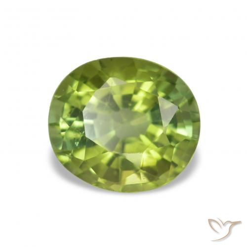 Turmalina Verde terroso natural de 1.46 ct, Corte Óvalo, VS