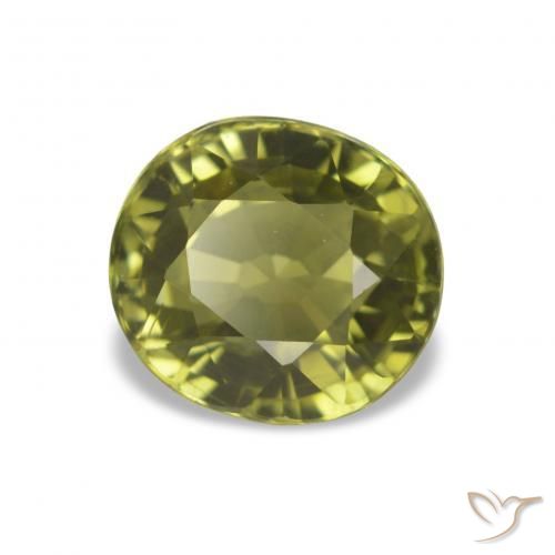 Turmalina Verde cálido natural de 1.69 ct, Corte Óvalo, VS