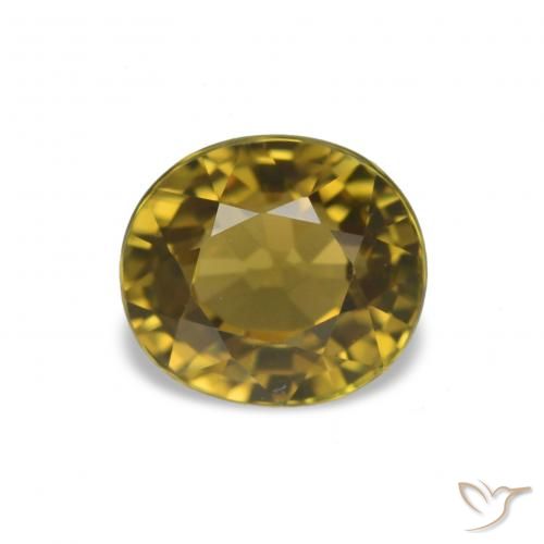 Turmalina Dorado oscuro natural de 1.44 ct, Corte Óvalo, VS