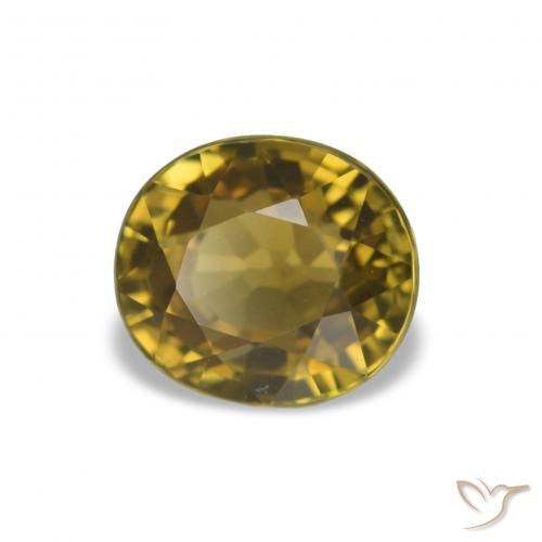 Turmalina Dorado oscuro natural de 1.44 ct, Corte Óvalo, VS