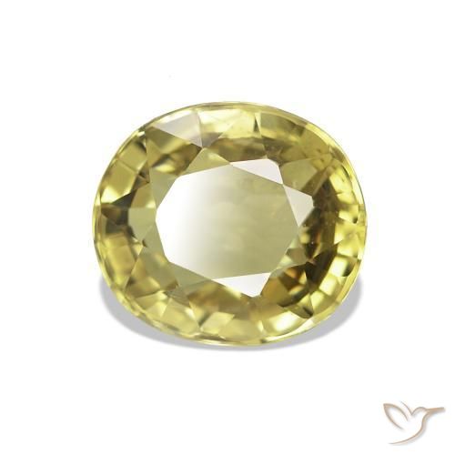 Turmalina Dorado claro natural de 1.60 ct, Corte Óvalo, VS