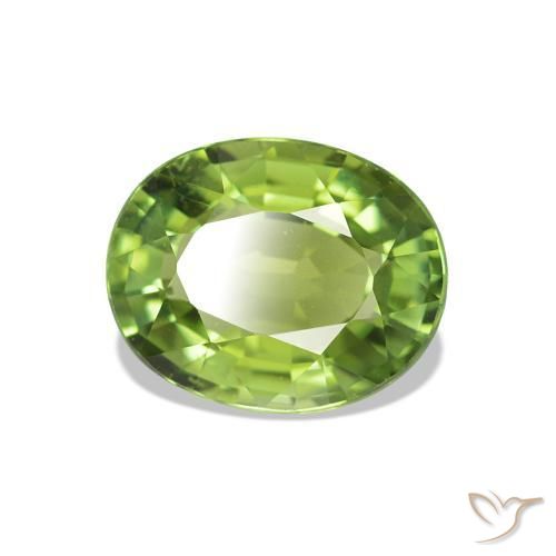 Turmalina Verde medio natural de 1.47 ct, Corte Óvalo, VS