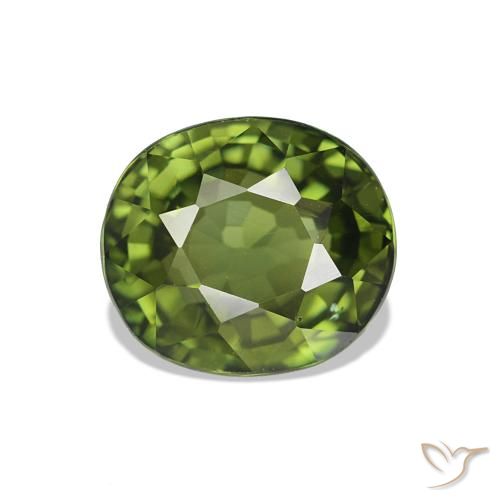 1.62ct Verde bosque claro Turmalina, Ovalada, VVS