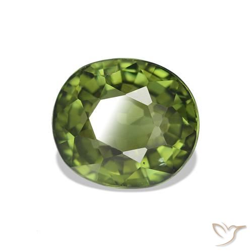 Turmalina Verde bosque claro natural de 1.62 ct, Corte Óvalo, VVS