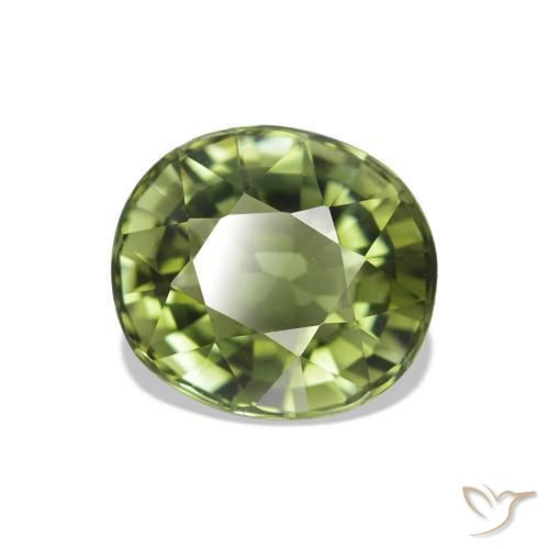 Turmalina Verde medio natural de 1.59 ct, Corte Óvalo, VVS