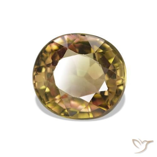 Turmalina Dorado anaranjado natural de 1.54 ct, Corte Óvalo, VVS