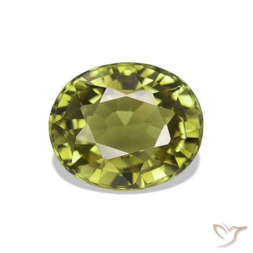 1.52ct Verde amarillento Turmalina, Ovalada, VVS