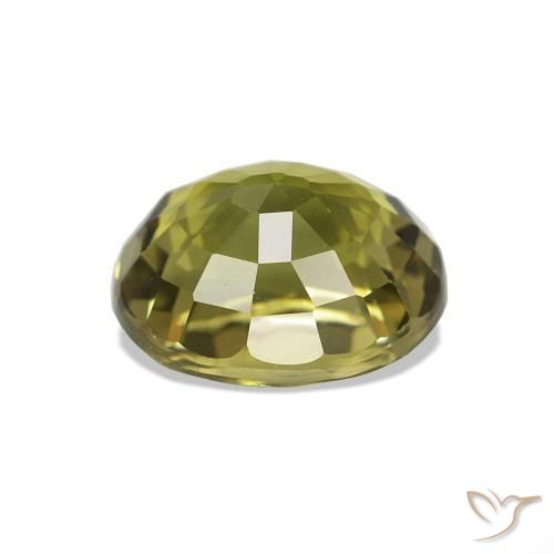 Turmalina Verde amarillento natural de 1.52 ct, Corte Óvalo, VVS