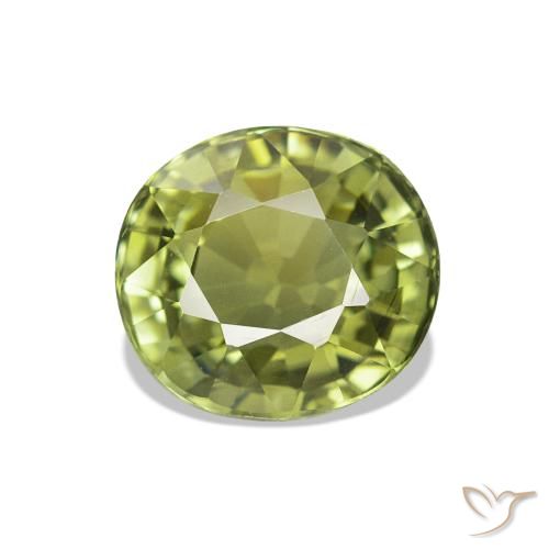 1.41ct Verde Oliva Turmalina, Ovalada, VVS