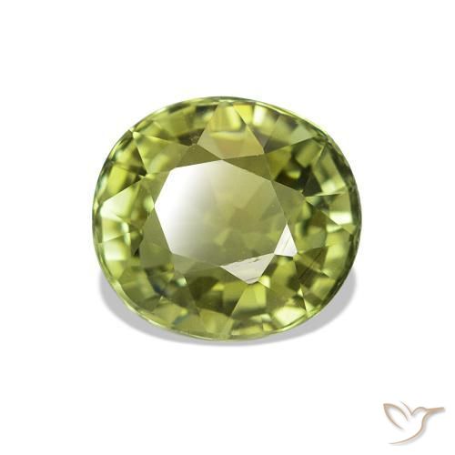 Turmalina Verde Oliva natural de 1.41 ct, Corte Óvalo, VVS