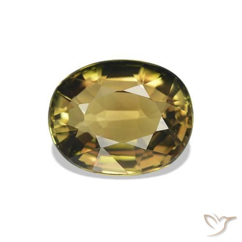 1.58ct Marrón dorado Turmalina, Ovalada, VVS