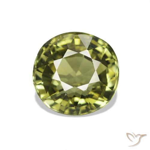 1.62ct Verde amarillento Turmalina, Ovalada, VVS