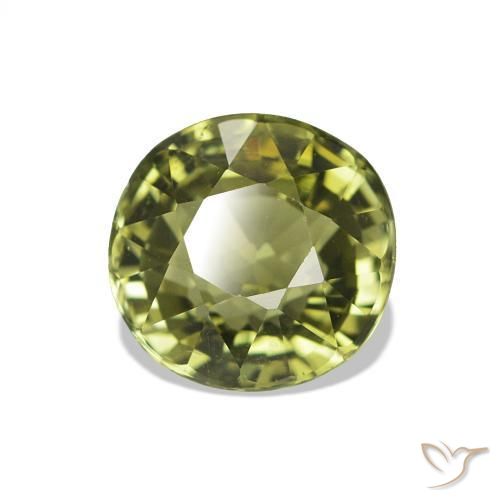 Turmalina Verde amarillento natural de 1.62 ct, Corte Óvalo, VVS